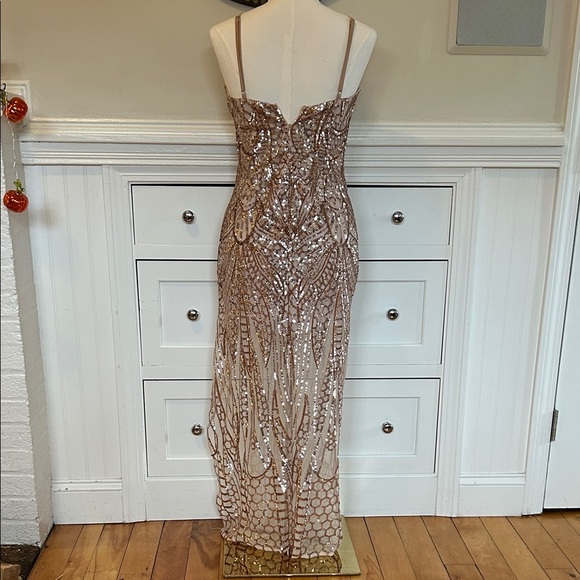 SHOWPO Be My Lover Rose Gold Sequin Maxi Dress | Size XS/S - Picture 6 of 10